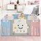 Costway 14-Panel Foldable Baby Playpen Kids Activity Centre Lock Door Rubber Bases